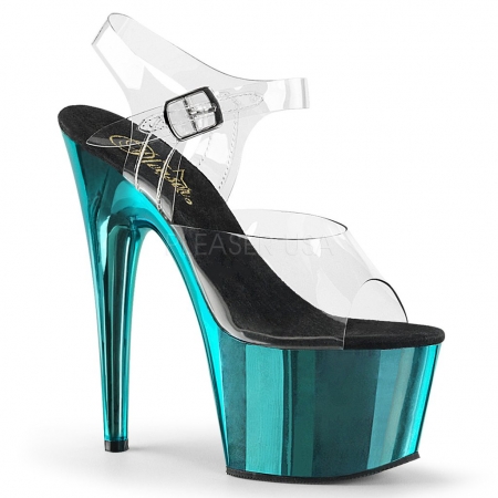 Pleaser Adore 708 Clear/Turquoise