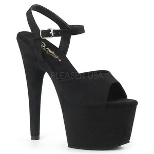 Pleaser Adore Faux Suede 709 fs Black