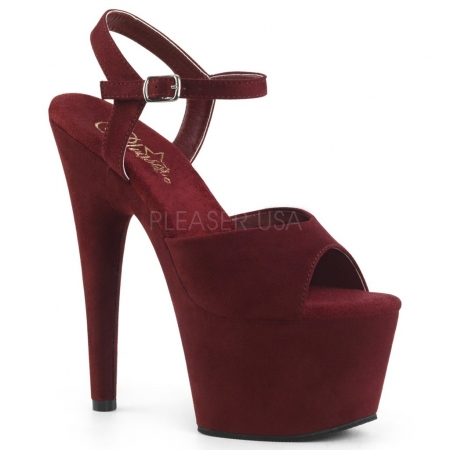 Pleaser Adore Faux Suede 709 fs Burgundy