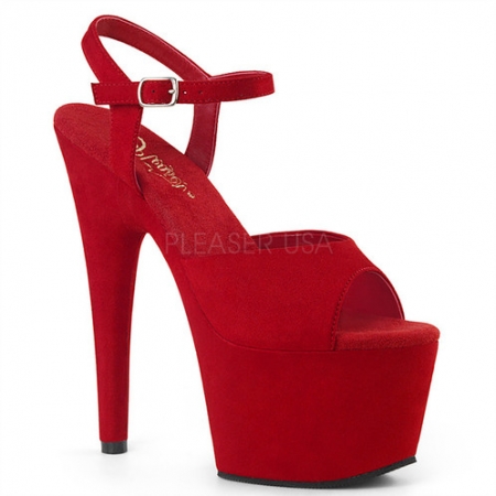 Pleaser Adore Faux Suede 709 fs Red