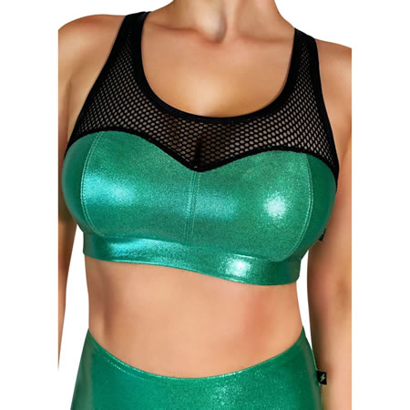 Cleo The Hurricane Heart Breaker Sports Bra Metallics Top - Mint Green